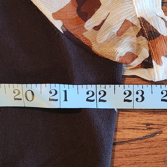 Alfani Silk blend faux layered blouse Size 2X Colors browns and tan - Picture 10 of 11
